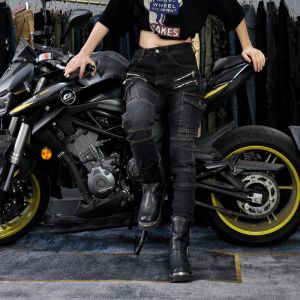 VOLERO JES-24 双拉链侧边护膝 摩托车女骑士骑行牛仔裤