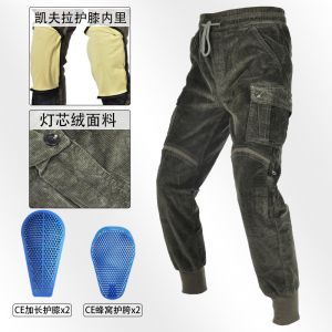 摩托车骑行牛仔裤 凯夫拉机车防摔裤 防风加厚灯芯绒工装裤抗撕裂